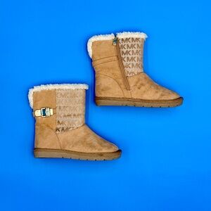 Michael Kors Brown Boots with Shearling and Logo Detail‎